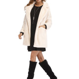 Winter Warm Plush Loose Coat, Casual Long Sleeve Fashion Teddy Outerwear, Women's Clothing