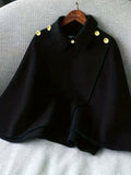 deanwangkt-1  Solid Collared Cape Tops, Casual Asymmetrical Outerwear, Women's Clothing