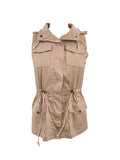 deanwangkt-1  Women's Solid Color Sleeveless Drawstring Hooded Jacket, Casual Fall Winter Coat, Women's Clothing