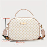 deanwangkt-1  Polka Dot Print Handbag, Fashion Small Crossbody Bag, Women's Double Zipper Purse