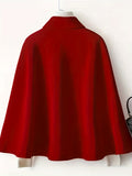 deanwangkt-1  Solid Collared Cape Tops, Casual Asymmetrical Outerwear, Women's Clothing