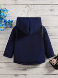 Hooded Fleece Jacket With Button Casual Long Sleeve Hoodies For Autumn And Winter, Everyday