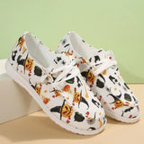 deanwangkt - White Casual Patchwork Printing Round Comfortable Out Door Shoes