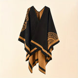 Slit Warm Large Shawl Casual Windproof Shawl Sunscreen Wrap Fashion Print Shawl Cape For Women