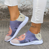 deanwangkt - Halloween White Casual Patchwork Printing Round Comfortable Shoes