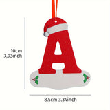 1PC Christmas Tree Decoration Letter Pendant - DIY Chevron Board Material Indoor Christmas Decorations with 26 Christmas Hat Letter for New Year Decorations