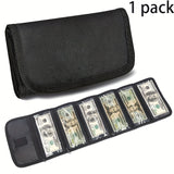 6-Zipper Compact Money Wallet - Versatile Cash Organizer & Receipt Holder for Travel & Budgeting - Durable & Stylish