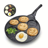 1 Pc Mini Pancake Griddle - 7-Mold Non-Stick Cooking Surface, Compact Kitchenware for Perfect Breakfast, Easy Cleaning, Space-Saving Design, Cookware, Kitchen Supplies, and Essential Kitchen Items