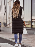 deanwangkt-1 Button Front Hooded Coat, Casual Sleeveless Long Length Outerwear, Women's Clothing