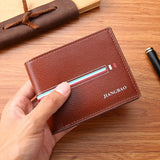 Multi-Card Horizontal Short Wallet for Men - Premium PU Leather, Spacious Card Holder, and Casual Going-Out Accessory - Easy-to-Carry and Durable PVC Construction, Do Not Wash