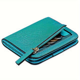 Snap Closure PU Leather Wallet: Multi-Slot, ID Window & Coin Pocket - Compact, Secure & Stylish