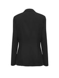 Solid Color Button Front Blazer, Business Casual Lapel Long Sleeve Blazer For Office & Work, Women's Clothing