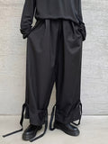 Men's Stylish Wide Leg Pants, Casual Slightly Stretch Breathable Loose Pants For Outdoor