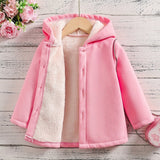 Hooded Fleece Jacket With Button Casual Long Sleeve Hoodies For Autumn And Winter, Everyday