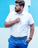 DEANWANGKT 2025 popular men's large size short-sleeved shirt  business men's shirt custom Popular trade men's shirt