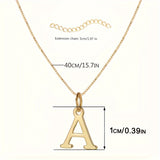 Women's Box Necklace, Smooth Letter Necklace, Plated English Letter Pendant, Clavicle Chain