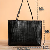 deanwangkt  Classic Large Capacity Tote Bag, Crocodile Embossed Shoulder Bag, Women's Versatile Bag For Work & Commute