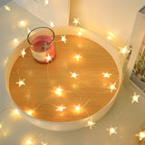 1pc Star String Lights - 3.28ft 10 Led/6.56ft 20 Led/9.84ft 30 Led, Waterproof, Battery Operated, Copper Wire, Fairy Lights, Decorative, Garden Yard, Home Scene, Living Room, Summer Wedding Birthday Party Decorations