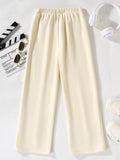 Girls Fashion Solid Color Casual Sports High Waist Wide Leg Pants Straight Leg Pants