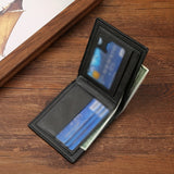 Premium Mens Business Wallet with Stylish Money Clip - Large Capacity, Durable PU Leather, Horizontal Design for cards and cash