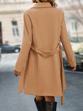 deanwangkt-1 Double Breasted Trench Coat, Elegant Lapel Long Sleeve Outerwear, Women's Clothing