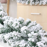 1pc, 9FT Snow Flocked Christmas Garland, Snowy Artificial Christmas Garland, Winter Frosted Holiday Pine Garland White Cedar Garland For Xmas Tree Stairs Fireplace Decor