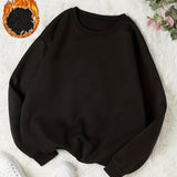 Women's Round Neck Long Sleeve Drop Shoulder Sports Sweatshirts, Casual Sports Pullover, Women's Athleisure