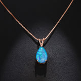 Minimalist Water Drop Opal Three Claw Pendant Necklace Suitable For Any Occasion Ladies Clavicle Chain Party Luxury Jewelry