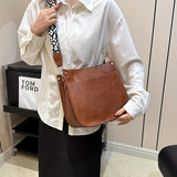 Retro Crossbody Bag For Women, Solid Color Shoulder Bag, Saddle Bag With Leopard Guitar Strap