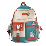 deanwangkt Badge Buckle Backpack Women Waterproof Color Patchwork Backpacks Teenage Girl School Bag Fancy High Capacity Student Book Bag