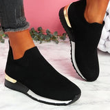 deanwangkt New Spring Knitting Socks Shoes Women  Mesh Breathable Platform Sneakers Slip On Flat Casual Loafers Ladies Vulcanized Shoes