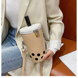 deanwangkt  Personalized Bag For Women  New Fashion Milk Tea Cup Shaped Bags Small Bucket Bag Shoulder Bag Lady Crossbody Bags Womens