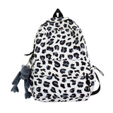 Large Capacity Waterproof Fashion Nylon Women Backpack Female Leopard Print Travel Computer Bag College Girls School Bag