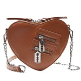 deanwangkt - Gothic Heart Blade Zipper Chain Crossbody Bags For Women Girl Casual Shoulder Purses And Handbags Techwear Summer Wallet Goth