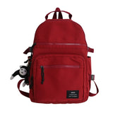 deanwangkt Solid Color Big Student Backpack Girl New School Bag High Capacity Women Backpack Female Cute Rucksack Leisure Travel Mochila