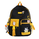 deanwangkt Badge Buckle Backpack Women Waterproof Color Patchwork Backpacks Teenage Girl School Bag Fancy High Capacity Student Book Bag