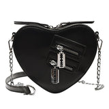 deanwangkt - Gothic Heart Blade Zipper Chain Crossbody Bags For Women Girl Casual Shoulder Purses And Handbags Techwear Summer Wallet Goth