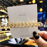 DEANWANGKT New ZA Brand Hair Accessories for Women Barrettes Gold Chain Design Punk Hair Clip Bobby Pins Fashion Jewelry Vintage Ornaments