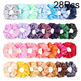 Colorful Silk Satin Scrunchie Set 60Pcs Strong Elastic Bobble Hair Bands Traceless Hair Rope Accessory for Ponytail Holder