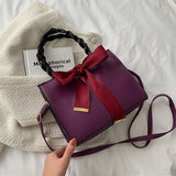 deanwangkt  BACK TO COLLEGE    New Casual Solid Color Square Handbags For Women Fashion High Capacity Pu Leather Female Shoulder Bag Bow Ladies Crossbody Bag