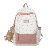 Girl Trendy Nylon Kawaii Flannel Floral Bag Ladies Cute College Backpack Women Travel Student Bag Female Laptop Backpack Fashion