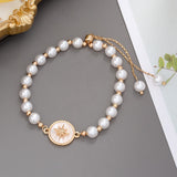 DEANWANGKT 9Style Vintage Pearl Bracelet For Women Jewelry Boho Coin Geometric Crystal Gold Color Chain Bracelets Bangles Femme Accessories