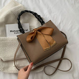 deanwangkt  BACK TO COLLEGE    New Casual Solid Color Square Handbags For Women Fashion High Capacity Pu Leather Female Shoulder Bag Bow Ladies Crossbody Bag