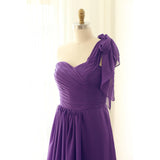 Solvbao Simple Purple Chiffon Sweetheart Floor Length Bridesmaid Dress, Simple Bridesmaid Dress