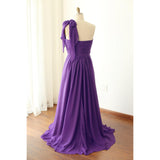 Solvbao Simple Purple Chiffon Sweetheart Floor Length Bridesmaid Dress, Simple Bridesmaid Dress