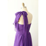 Solvbao Simple Purple Chiffon Sweetheart Floor Length Bridesmaid Dress, Simple Bridesmaid Dress