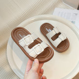 DEANWANGKT Summer New Children's Buckle Beach Shoes Comfortable Fashion Girls Slippers Outer Wear Soft Bottom Non-Slip Slipper