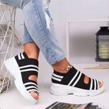 DEANWANGKT  Wish  Cross-Border plus Size Foreign Trade Women's Shoes Spring and Summer  New Knitted Platform Sports Sandals