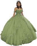 2025Popular, ,   new evening dress one-word shoulder bar mitzvah dress princess dress three-dimensional flower applique dress