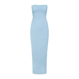 2025 Q23DS731  women's clothing winter new skims solid color casual sleeveless tube top basic long dress